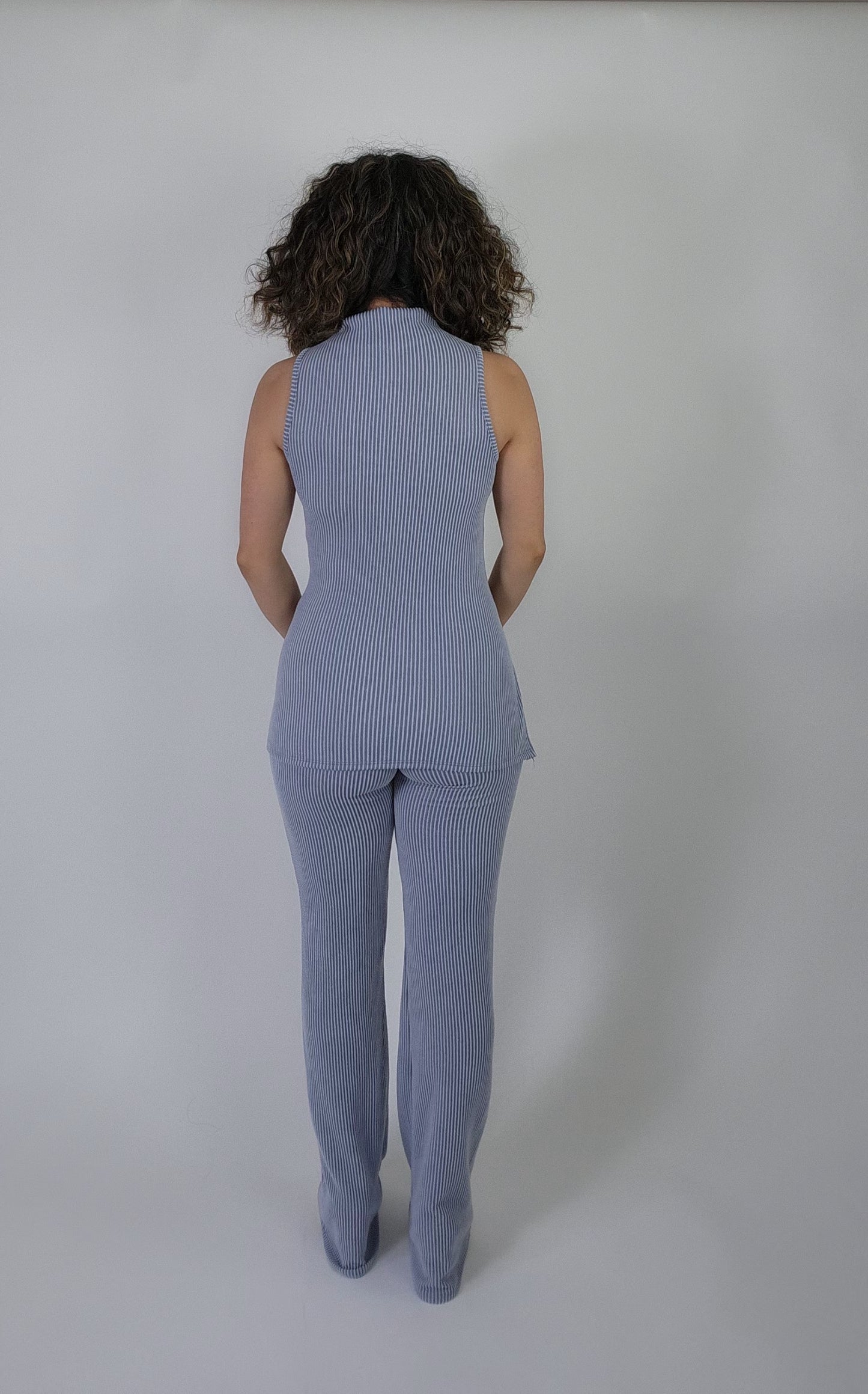 Perfect Love Ribbed Pant Set- Gray