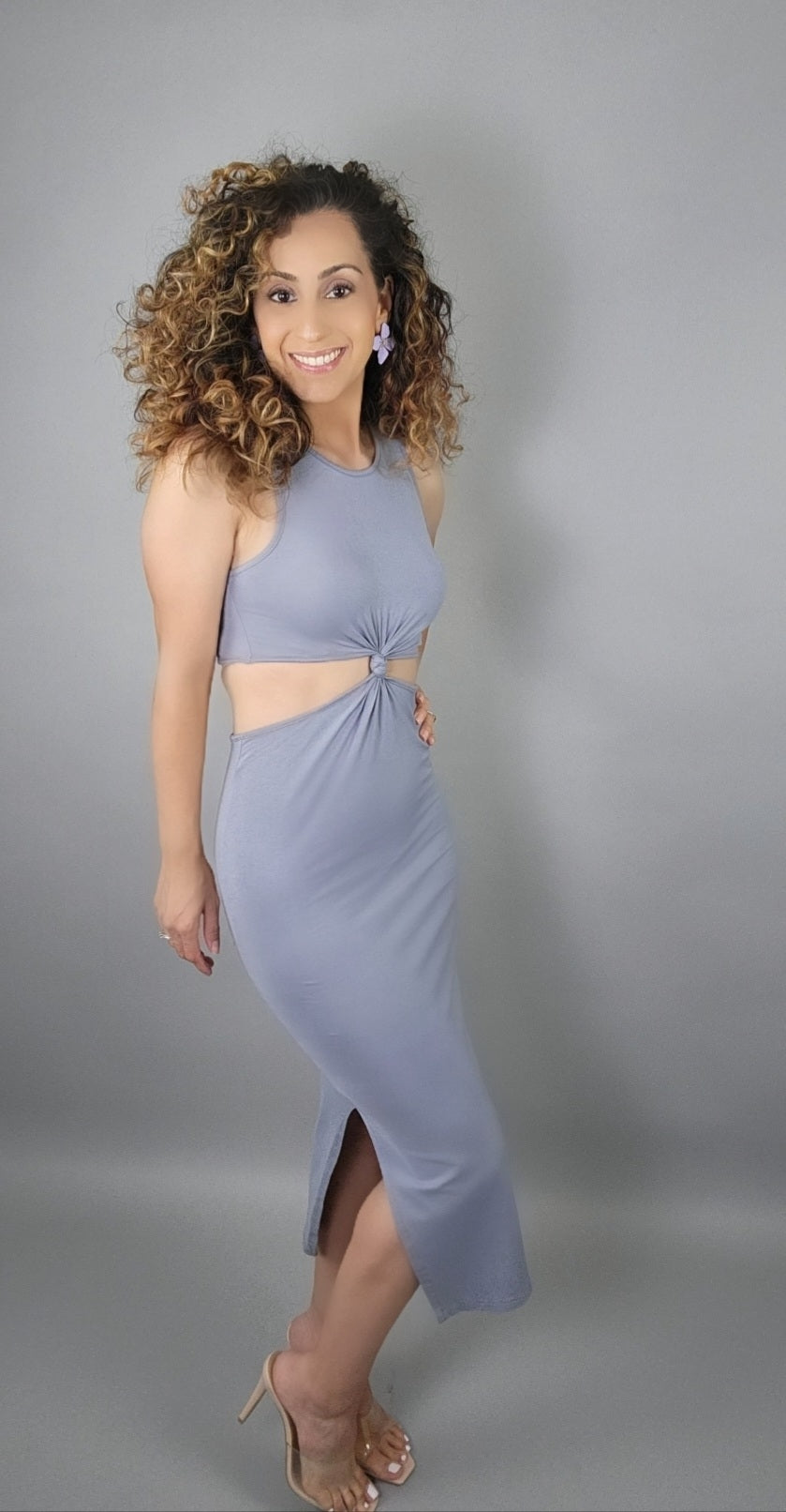 Front Knot Midi Dress